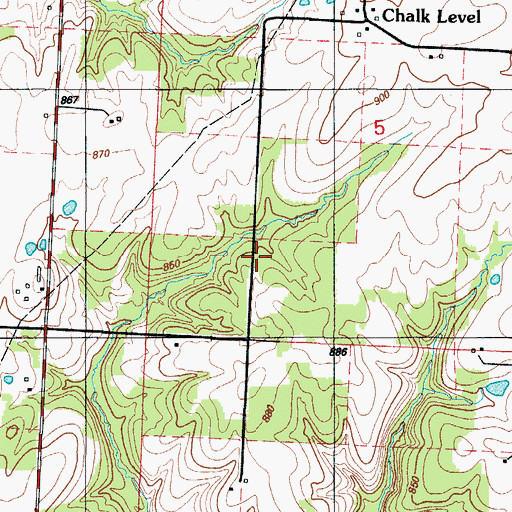 Topographic Map of Chalk Level School (historical), MO