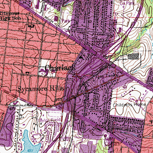 Topographic Map of Charlack, MO