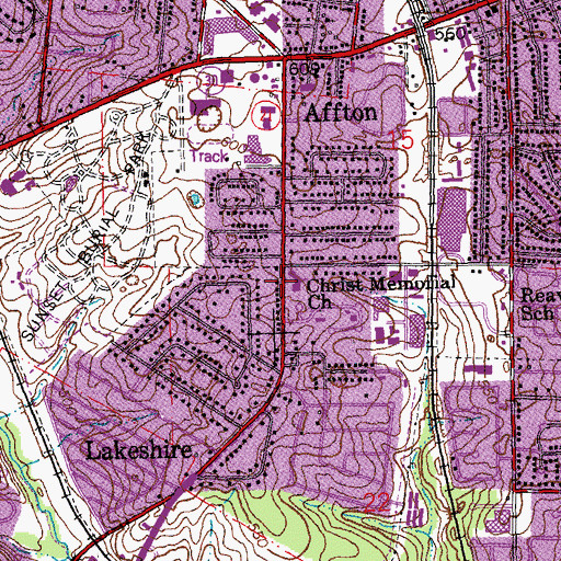 Topographic Map of Christ Memorial Church, MO