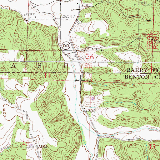 Topographic Map of Line Store (historical), AR