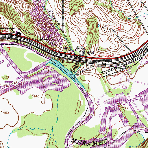 Topographic Map of Clear Creek, MO
