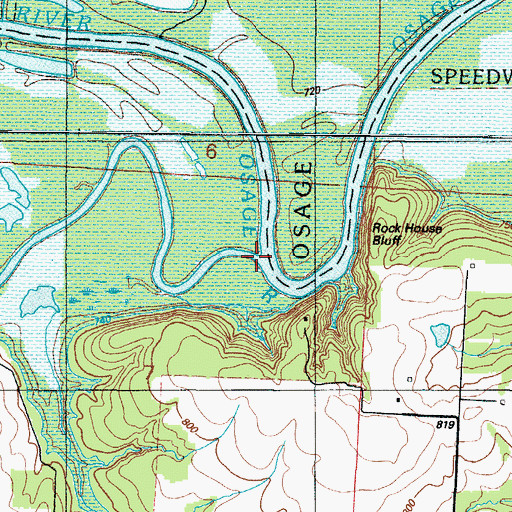 Topographic Map of Clear Creek, MO