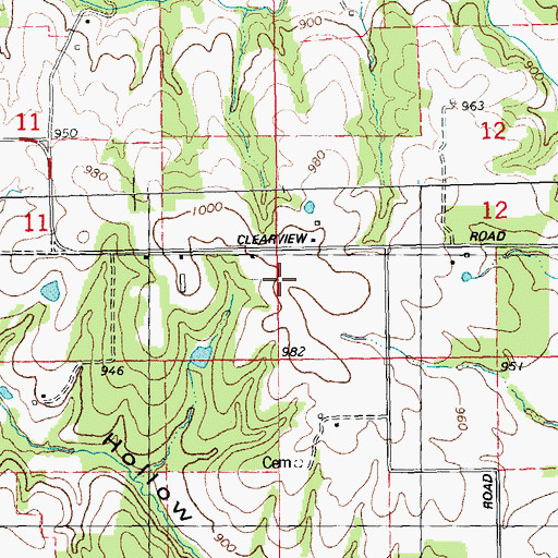 Topographic Map of Clearview School (historical), MO