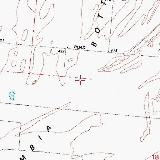 Topographic Map of Columbia Bottom, MO