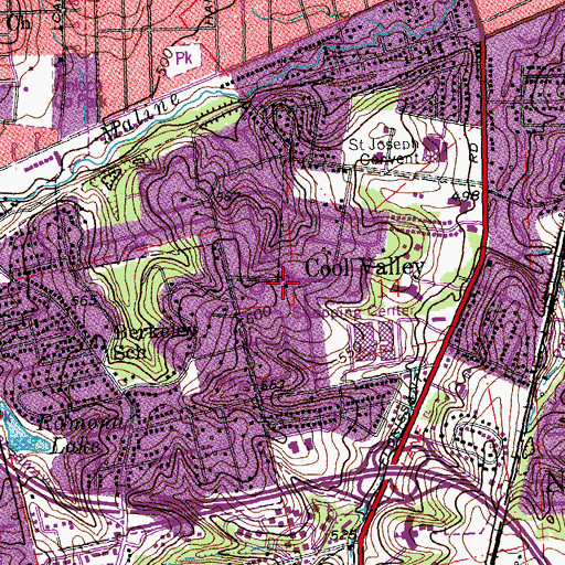 Topographic Map of Cool Valley, MO