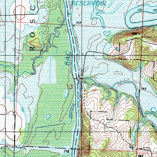 Topographic Map of Coon Creek, MO
