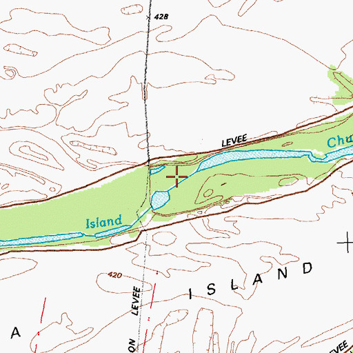Topographic Map of Cora Island Chute, MO