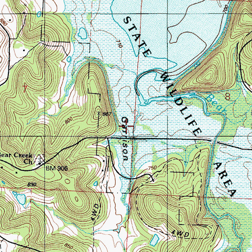 Topographic Map of Corbin (historical), MO
