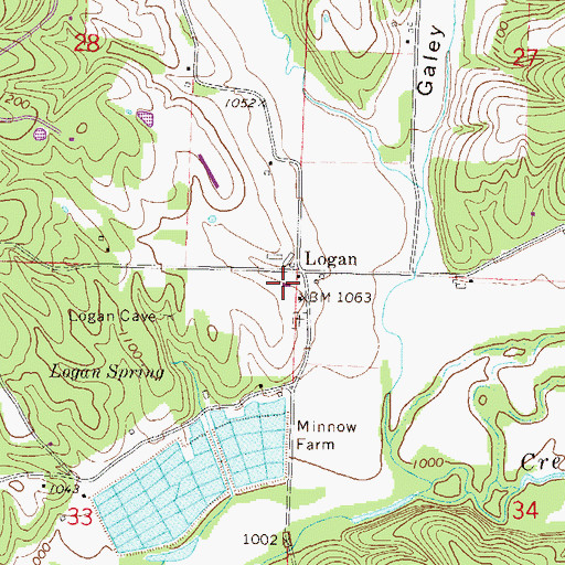 Topographic Map of Logan School (historical), AR