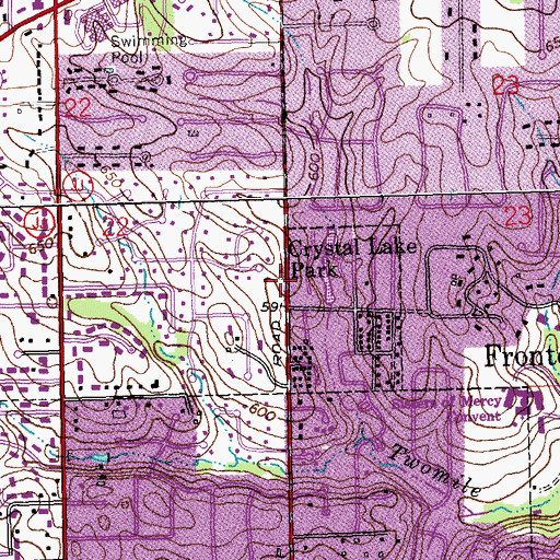 Topographic Map of Crystal Lake Park, MO