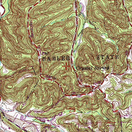 Topographic Map of Crystal Spring, MO