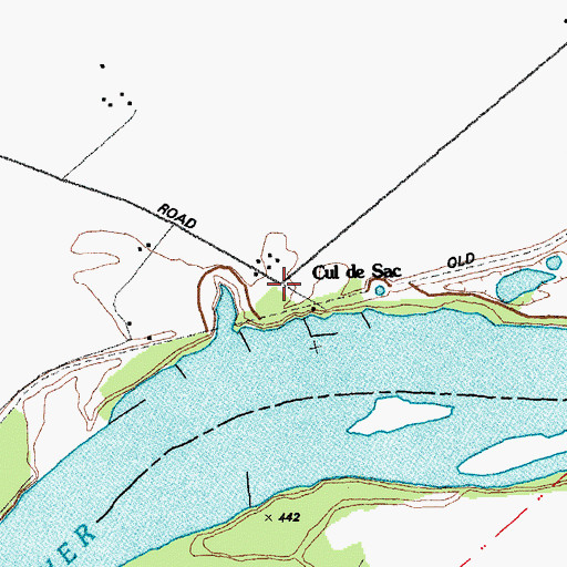Topographic Map of Cul de Sac, MO
