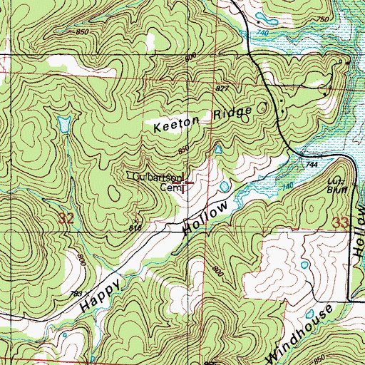 Topographic Map of Culbartson Cemetery, MO