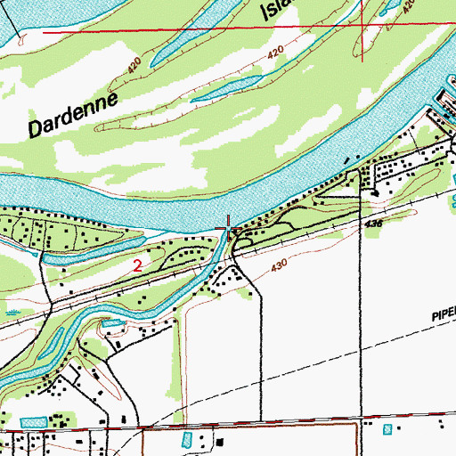 Topographic Map of Dardenne Creek, MO