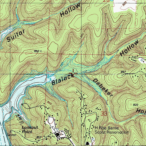 Topographic Map of Debeker Hollow, MO
