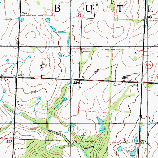 Topographic Map of Denny School (historical), MO