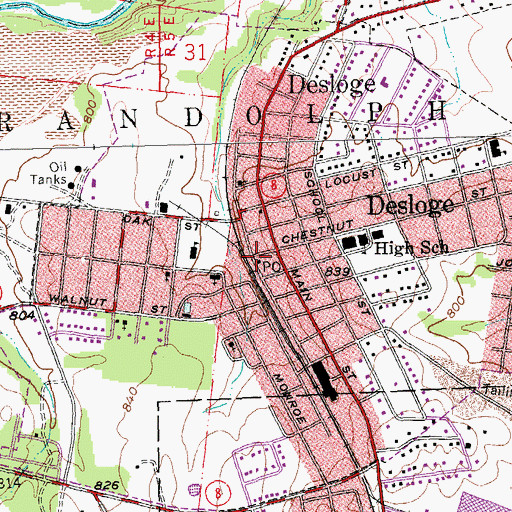 Topographic Map of Desloge, MO