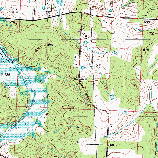 Topographic Map of Dillon School (historical), MO