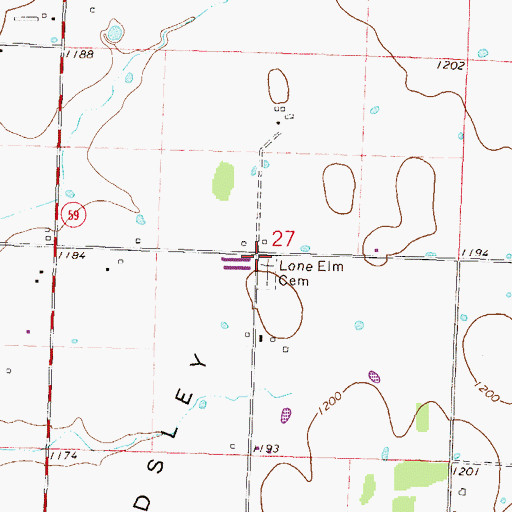 Topographic Map of Lone Elm Church (historical), AR