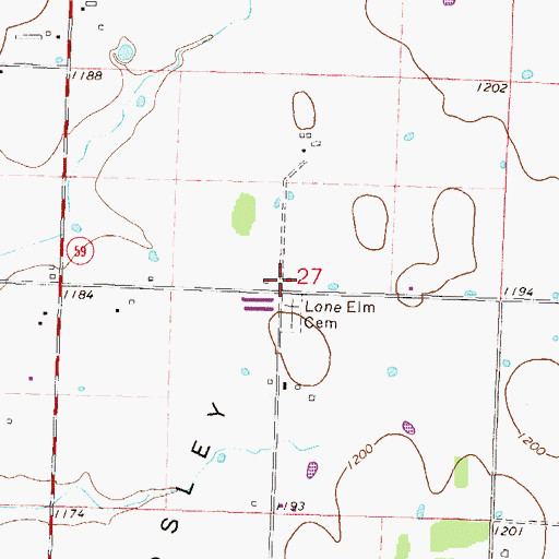 Topographic Map of Lone Elm School (historical), AR