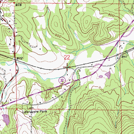 Topographic Map of Dry Creek, MO