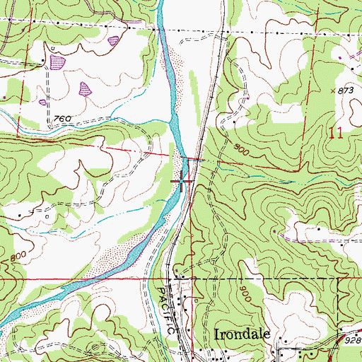 Topographic Map of Dry Creek, MO