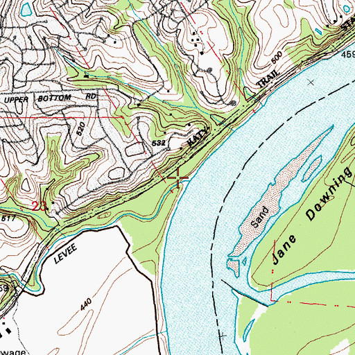 Topographic Map of Duckett Creek, MO