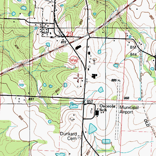Topographic Map of Dunkard School (historical), MO