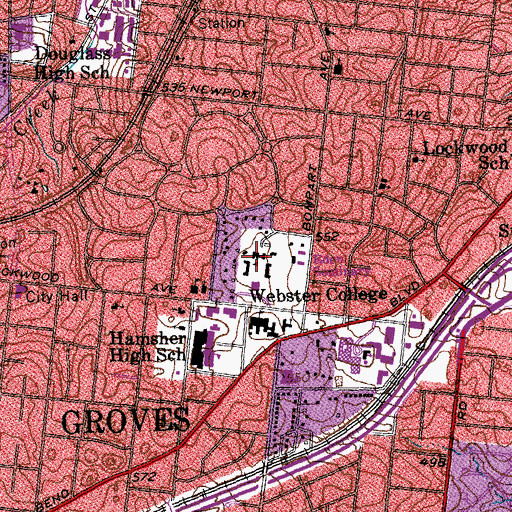 Topographic Map of Eden Theological Seminary, MO
