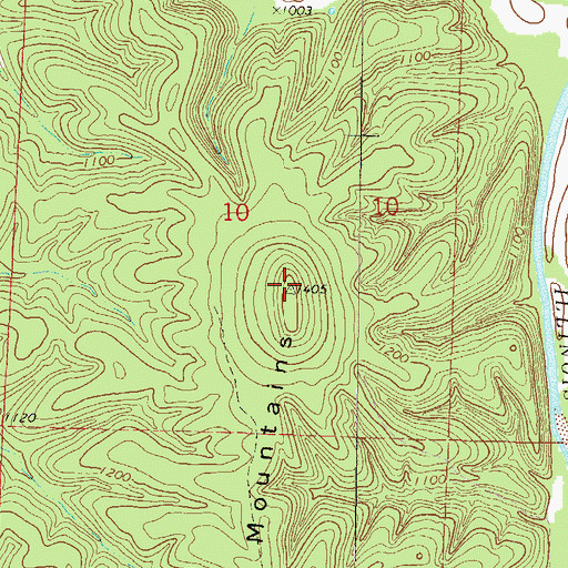 Topographic Map of Lower Round Top, AR