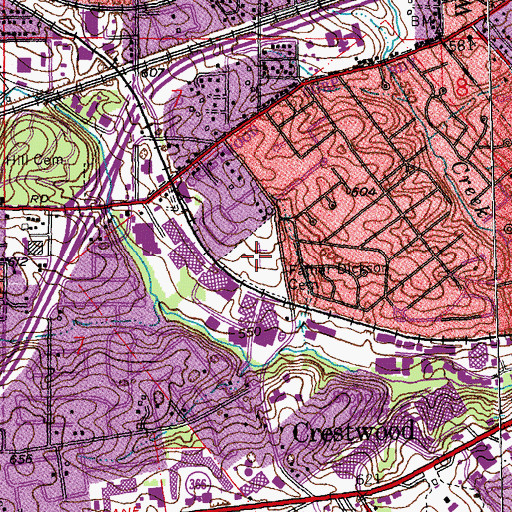 Topographic Map of Father Dickson Cemetery, MO