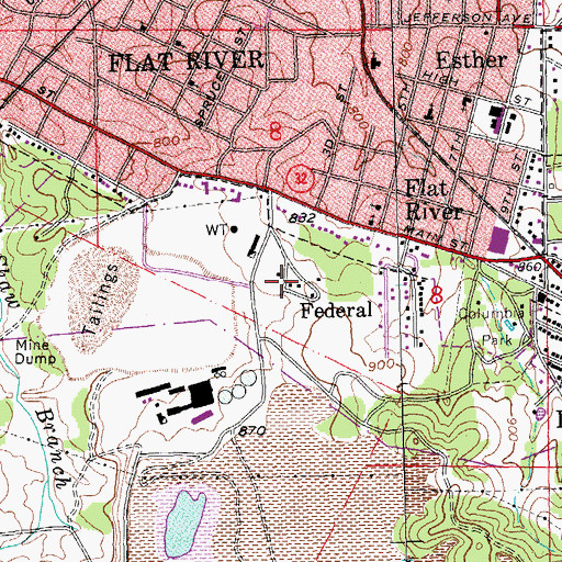 Topographic Map of Federal, MO