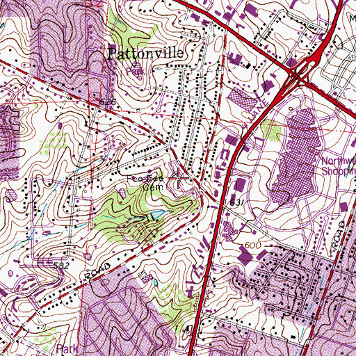 Topographic Map of Fee Fee Cemetery, MO