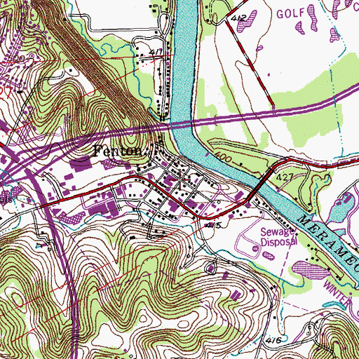 Topographic Map of Fenton, MO