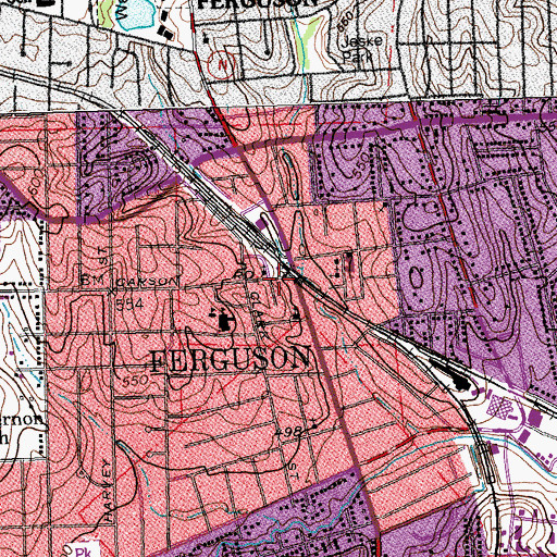 Topographic Map of Ferguson, MO