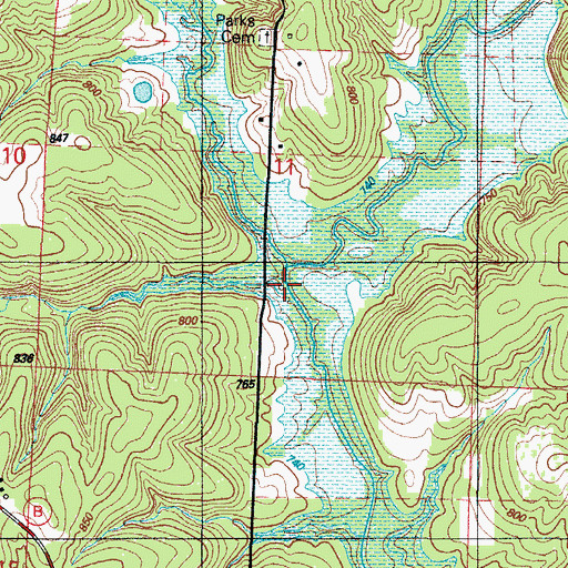 Topographic Map of Finley Creek, MO