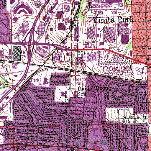 Topographic Map of Fogerty Park, MO