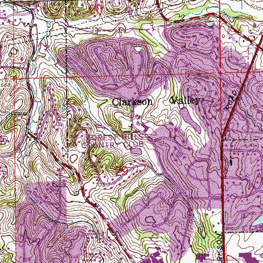 Topographic Map of Forest Hills Country Club, MO