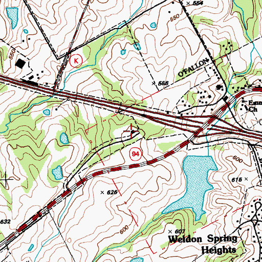 Topographic Map of Francis Howell Junior High School (historical), MO