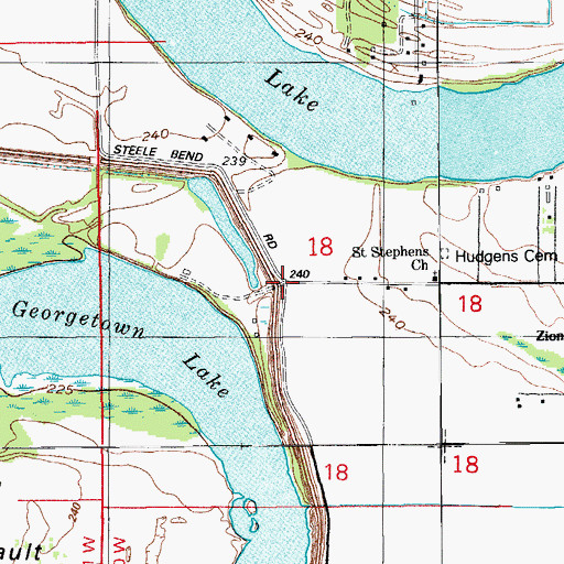 Topographic Map of Reeds Landing, AR