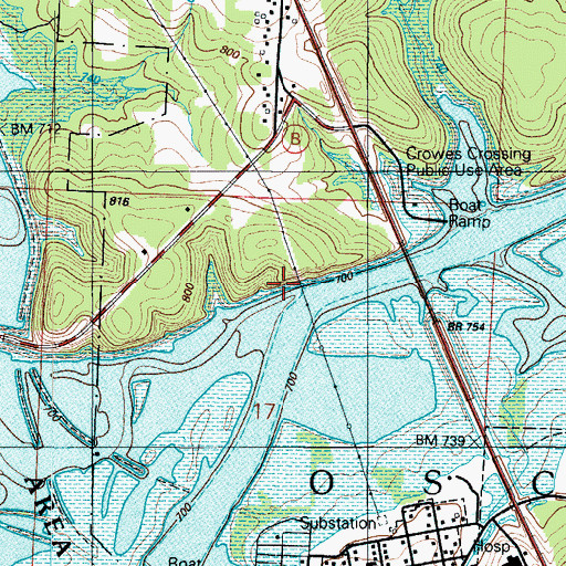 Topographic Map of Gallinipper Creek, MO