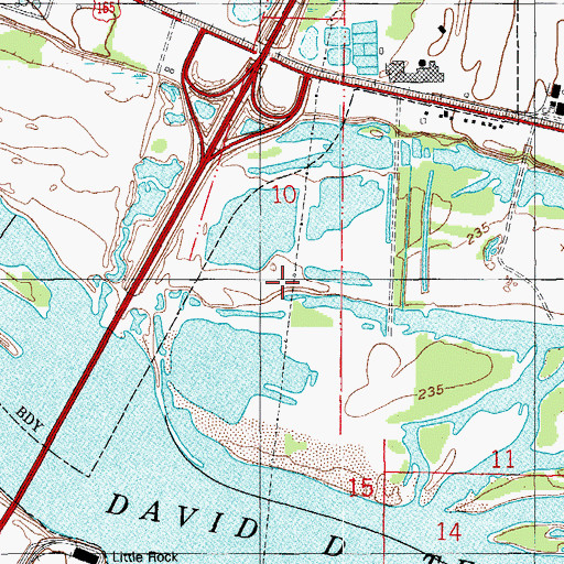 Topographic Map of Willowdale (historical), AR