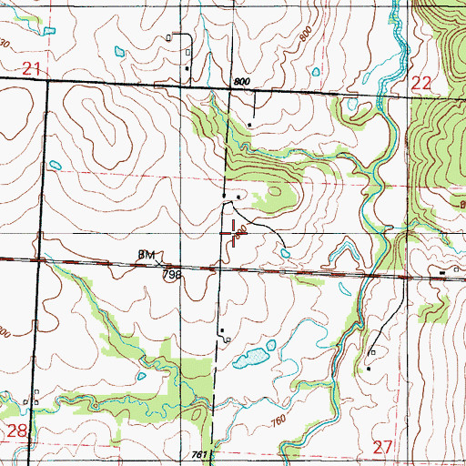 Topographic Map of Glendale School (historical), MO