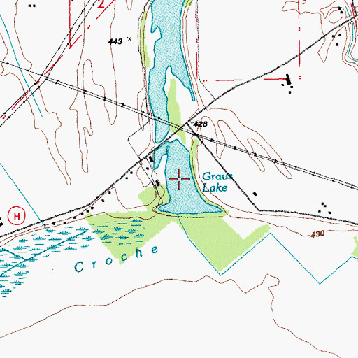Topographic Map of Graus Lake, MO