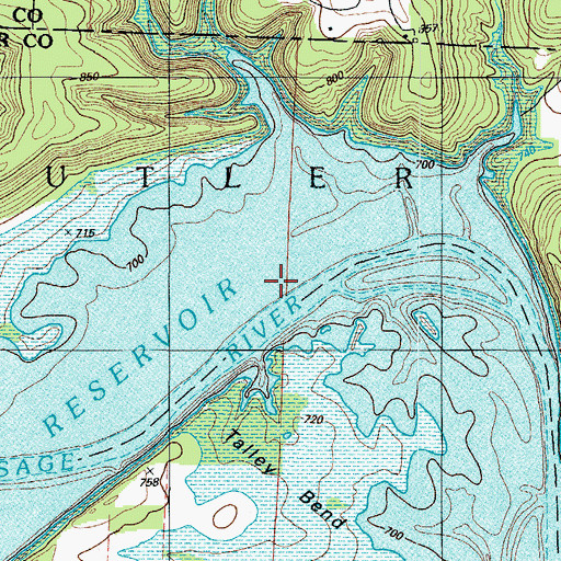 Topographic Map of Greys Mill Ford, MO