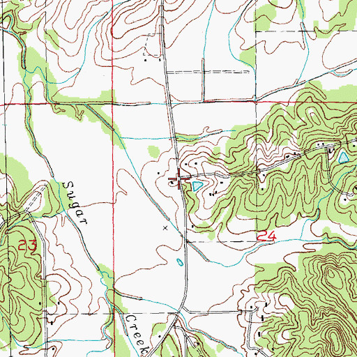 Topographic Map of Crowley, AR