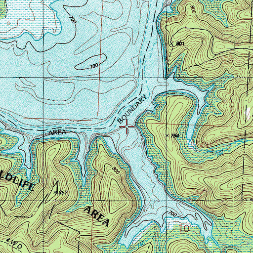 Topographic Map of Happy Hollow, MO
