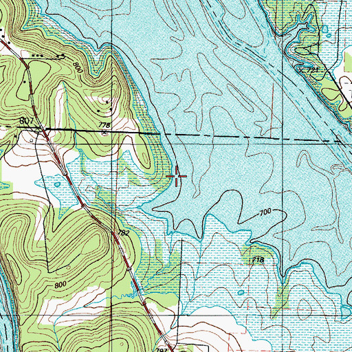 Topographic Map of Harris Bend School (historical), MO