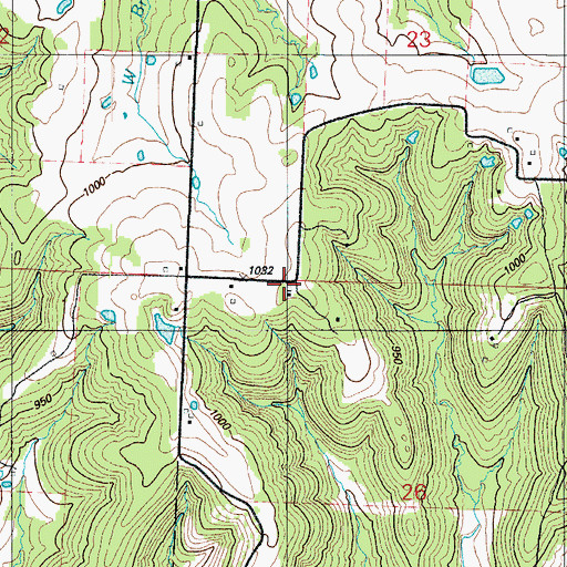 Topographic Map of Harvard School (historical), MO