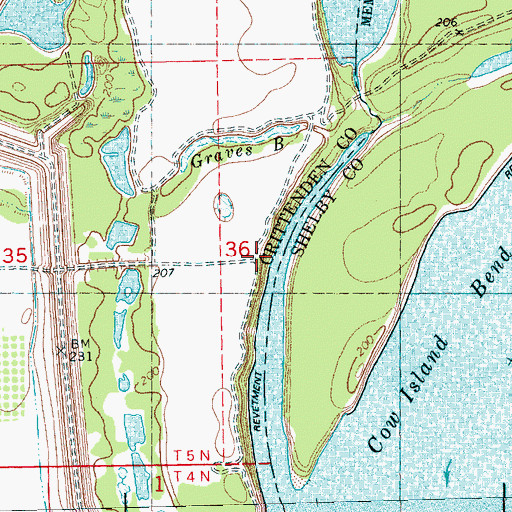 Topographic Map of Ninetysix Landing, AR